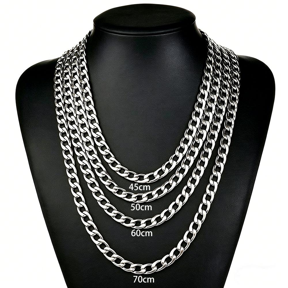Wholesale NK Chain European and American Titanium Steel Cuban Chain Necklace Men's and Women's Fashion Brand Hip Hop Simple All-Match Accessories Non-Fading Thick