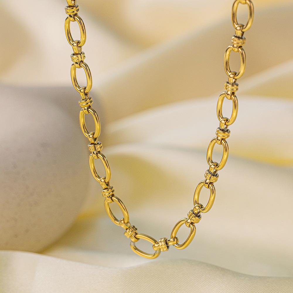 Thick round Cuban Chain Bracelet 18K Gold Plated Titanium Steel Women's Hip Hop Chain Single Layer Stainless Steel Bracelet Accessories