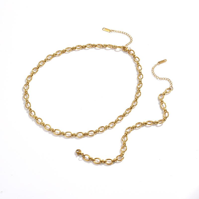 Thick round Cuban Chain Bracelet 18K Gold Plated Titanium Steel Women's Hip Hop Chain Single Layer Stainless Steel Bracelet Accessories