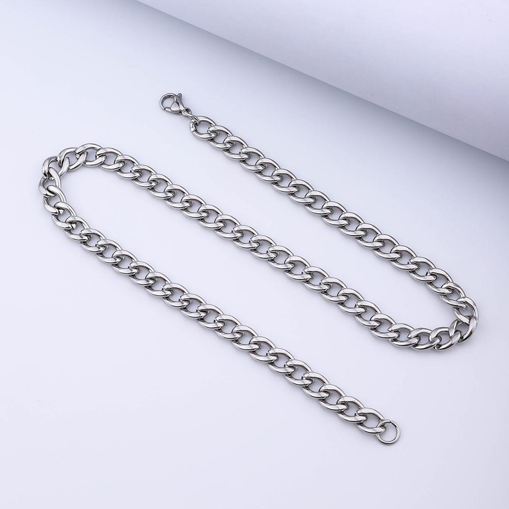European and American Titanium Steel NK Chain Hip Hop Personality Cuban Chain DIY Jewelry Chain Pendant Chain Chain Stainless Steel Necklace