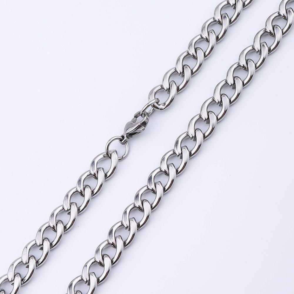 European and American Titanium Steel NK Chain Hip Hop Personality Cuban Chain DIY Jewelry Chain Pendant Chain Chain Stainless Steel Necklace