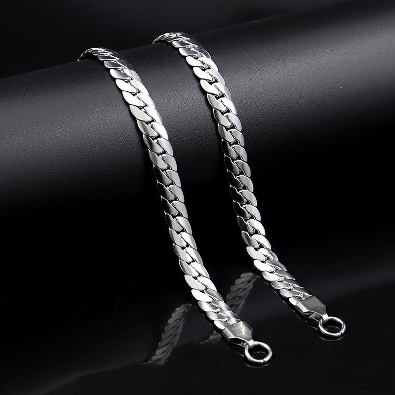 Stainless Steel NK Chain Encrypted Cuban Necklace Men's and Women's Social Jewelry Chain DIY Accessories Ins Style Fashion Chain