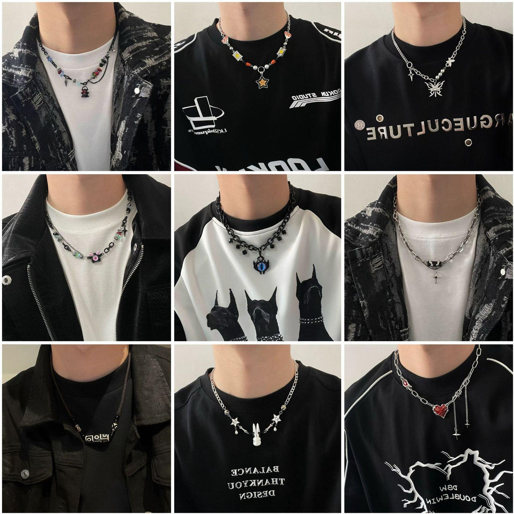 Cross Titanium Steel Non-Fading Necklace Men's Light Luxury Hip Hop Punk Cuban Chain All-Match High-Grade Clavicle Chain Fashion