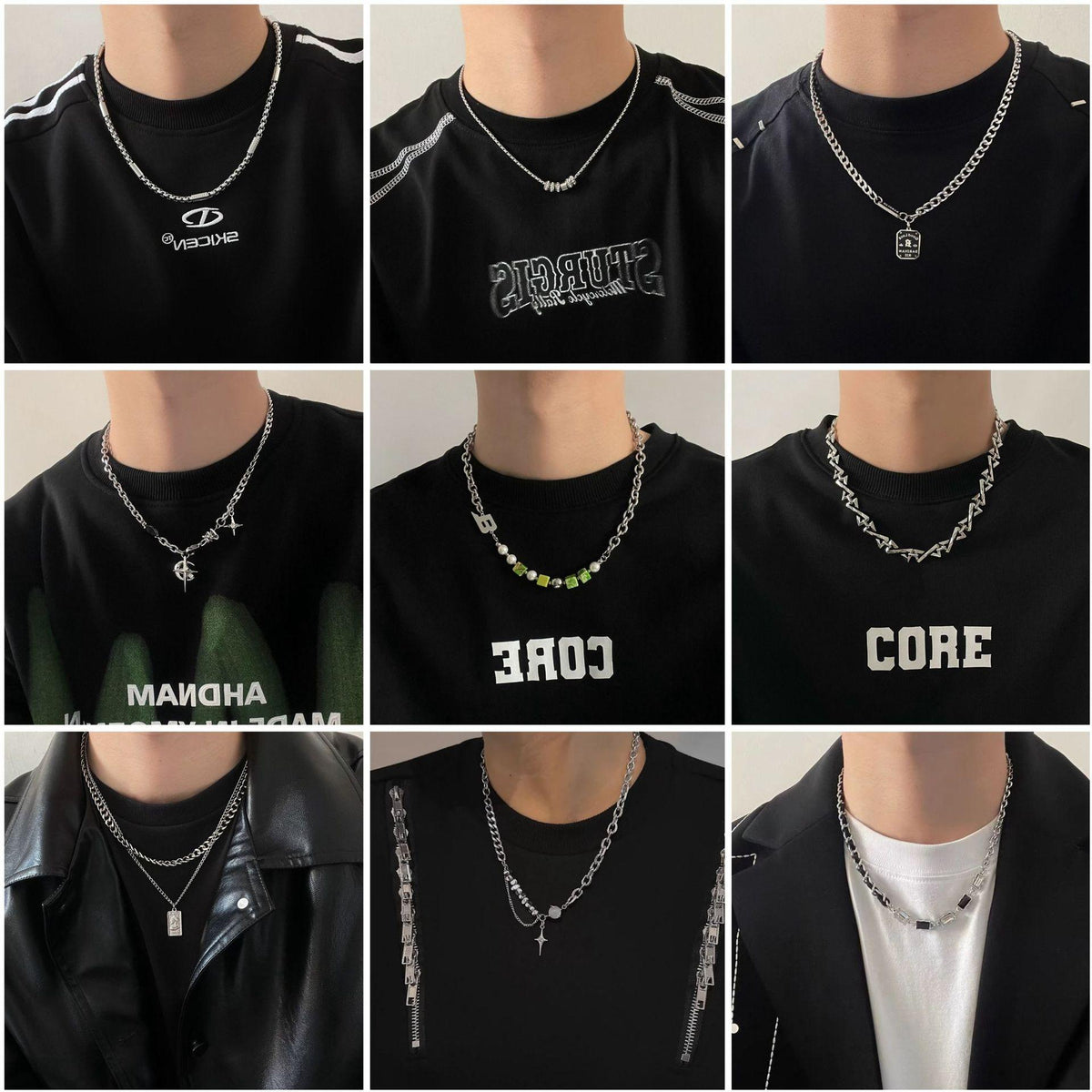 Cross Titanium Steel Non-Fading Necklace Men's Light Luxury Hip Hop Punk Cuban Chain All-Match High-Grade Clavicle Chain Fashion