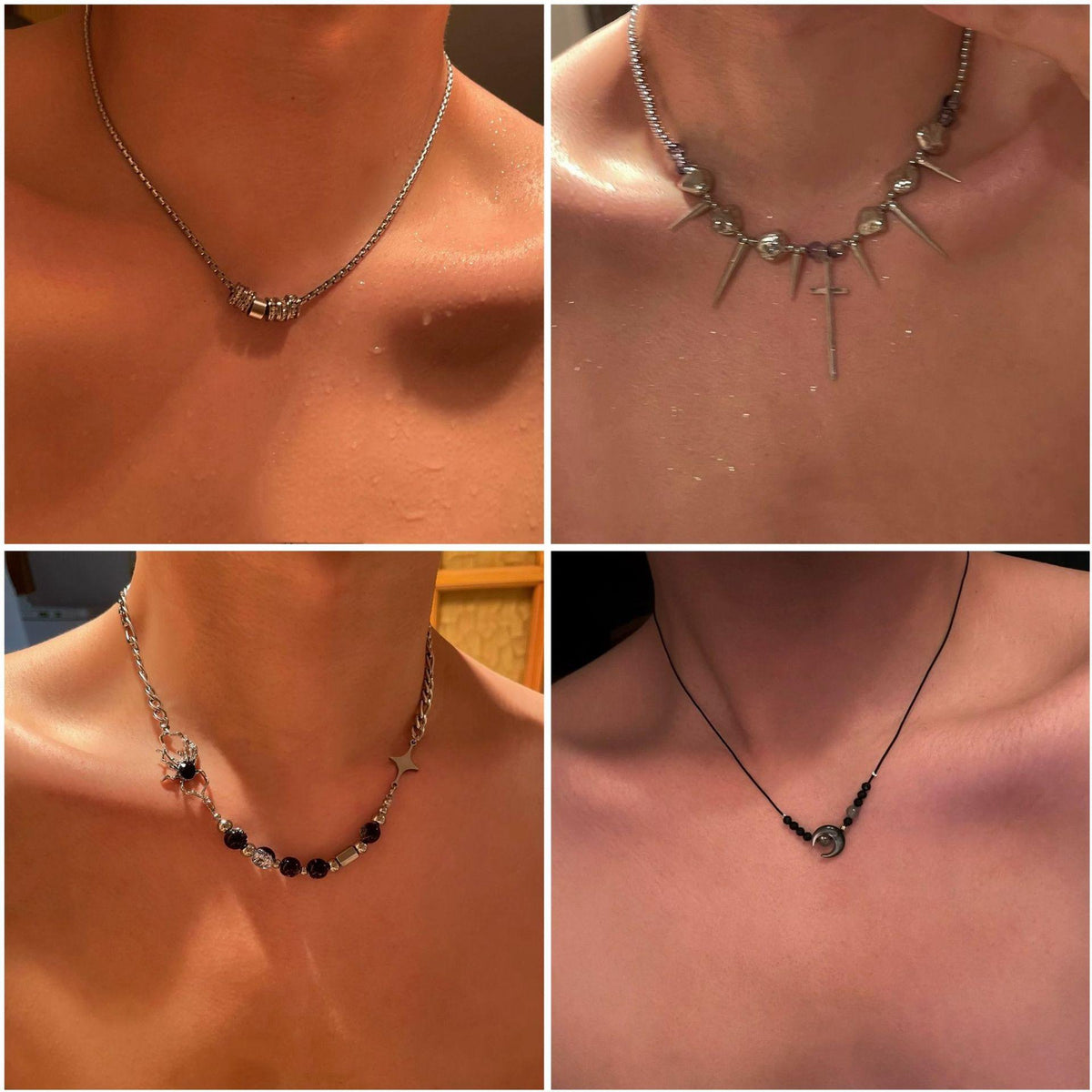 Cross Titanium Steel Non-Fading Necklace Men's Light Luxury Hip Hop Punk Cuban Chain All-Match High-Grade Clavicle Chain Fashion