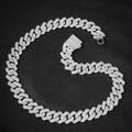 European and American Hip Hop 14mm Diamond Diamond Cuban Chain Men's Necklace Cross-Border Exclusive for Exaggerated Clavicle Chain Necklace Accessories