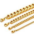 2025 Stainless Steel Hip Hop Six-Sided Grinding Cuban Chain European and American Men's Titanium Steel Necklace with Chain Simple Fashion Sweater Chain