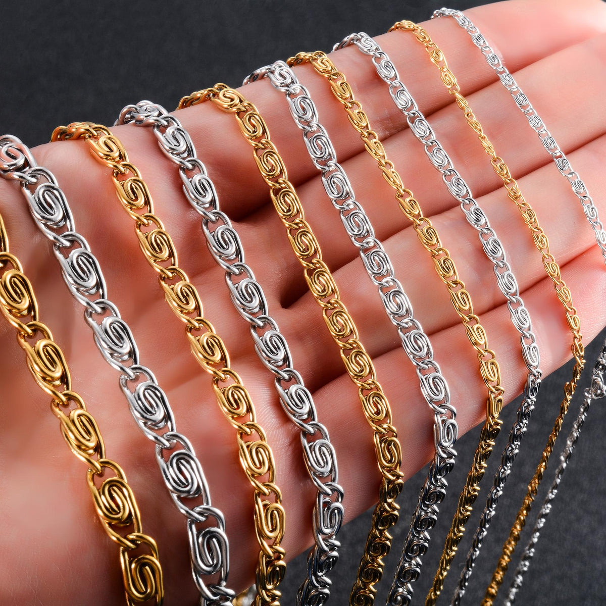 Stainless Steel Bracelet Vacuum Electroplating Colorfast Necklace Handmade DIY Jewelry Bracelet 18K Gold Clavicle Chain