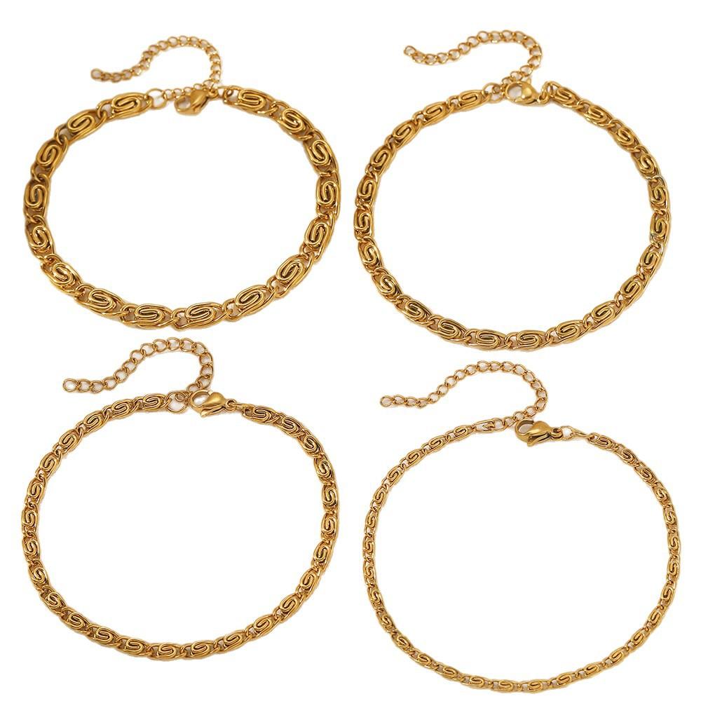 Stainless Steel Bracelet Vacuum Electroplating Colorfast Necklace Handmade DIY Jewelry Bracelet 18K Gold Clavicle Chain