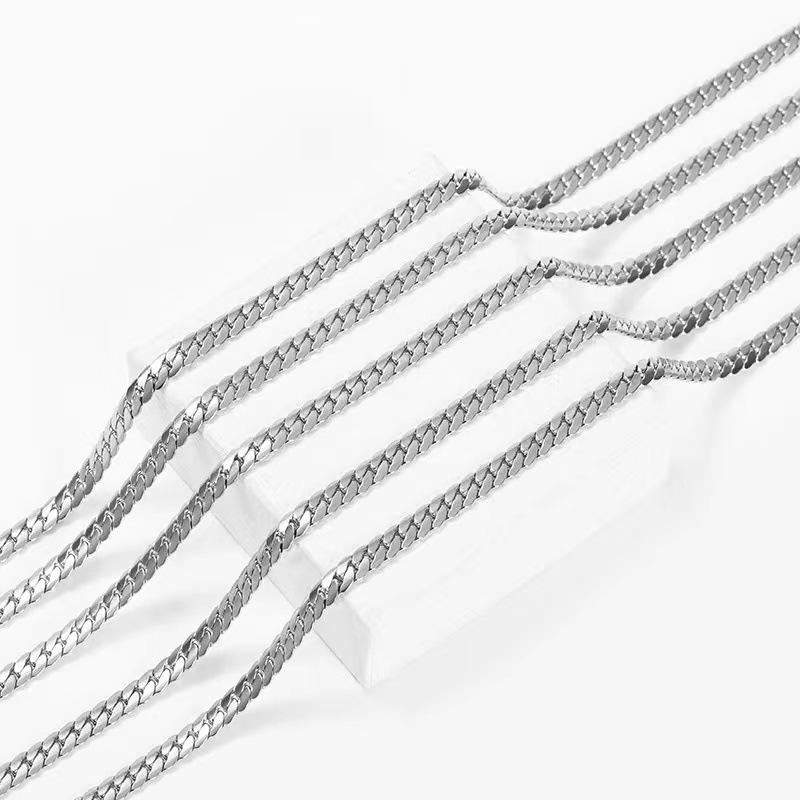 Titanium Steel NK Encryption Necklace Men's Cuban Chain Stainless Steel Clavicle Chain European and American Fashion Jewelry Chain Simple Bracelet