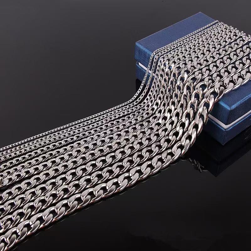 Cross-Border European and American NK Stainless Steel Silver Chain Bracelet Simple Domineering Hiphop Hip Hop Trendy Men's Fashion Cuban Item