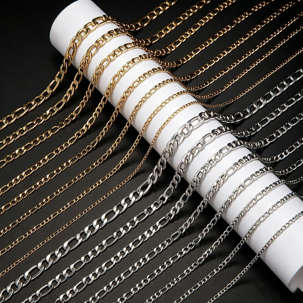 Necklace 304 Stainless Steel Figaro Chain 3: 1nk Chain 18K Gold Titanium Steel European and American Hip Hop Jewelry Chain Cuban Chain