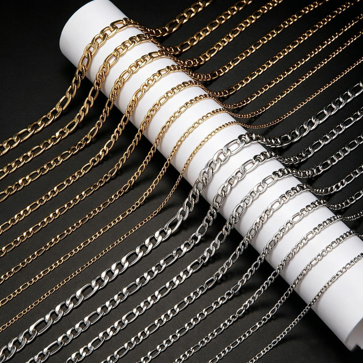 Necklace 304 Stainless Steel Figaro Chain 3: 1nk Chain 18K Gold Titanium Steel European and American Hip Hop Jewelry Chain Cuban Chain