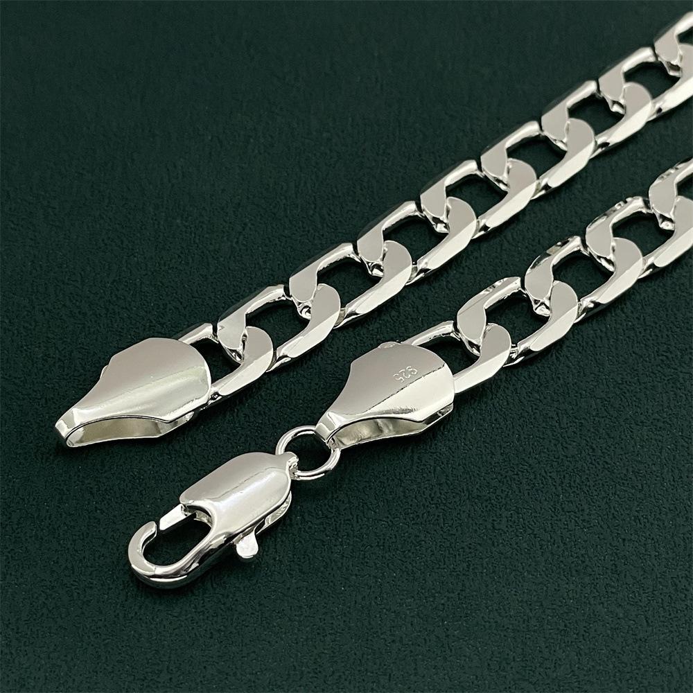 One-to-One Silver-Plated Chain Item Cuban Chain Men's and Women's Street Style Accessories Fashion Jewelry 2mm-12mm40-75c