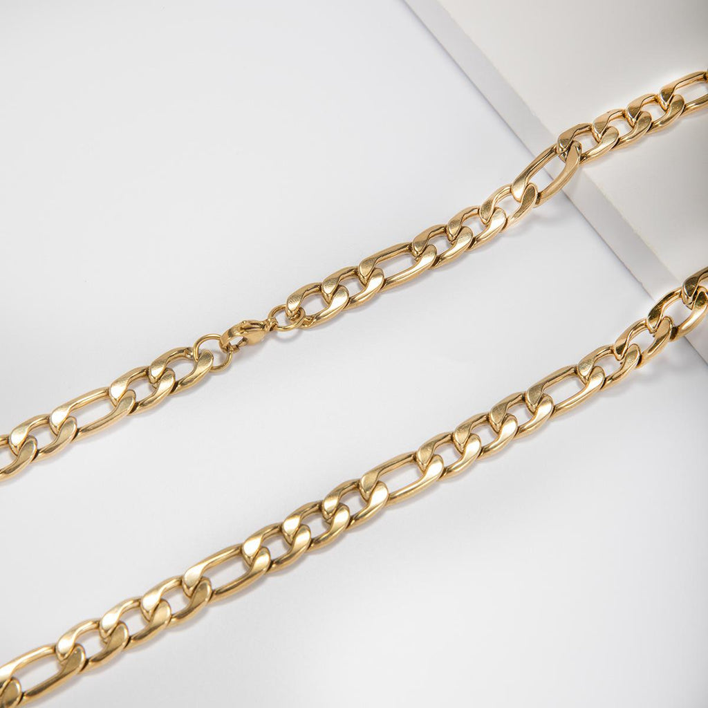 Necklace 304 Stainless Steel Figaro Chain 3: 1nk Chain 18K Gold Titanium Steel European and American Hip Hop Jewelry Chain Cuban Chain