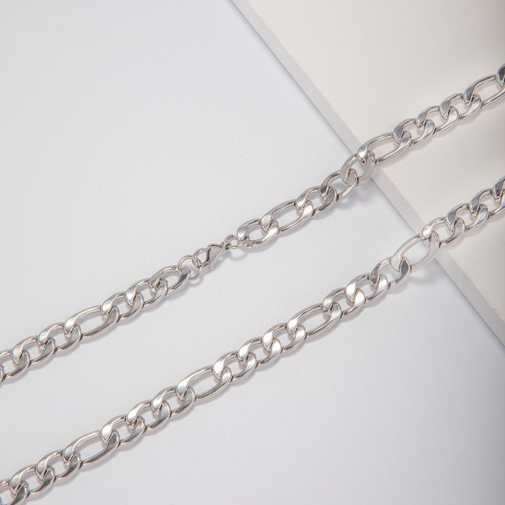 Necklace 304 Stainless Steel Figaro Chain 3: 1nk Chain 18K Gold Titanium Steel European and American Hip Hop Jewelry Chain Cuban Chain