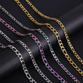 Figaro Chain 3mm/4mm/5mm/7mm/9mm Stainless Steel Nk3: 1 Cuban Necklace Vacuum Color-Preserving Electroplating