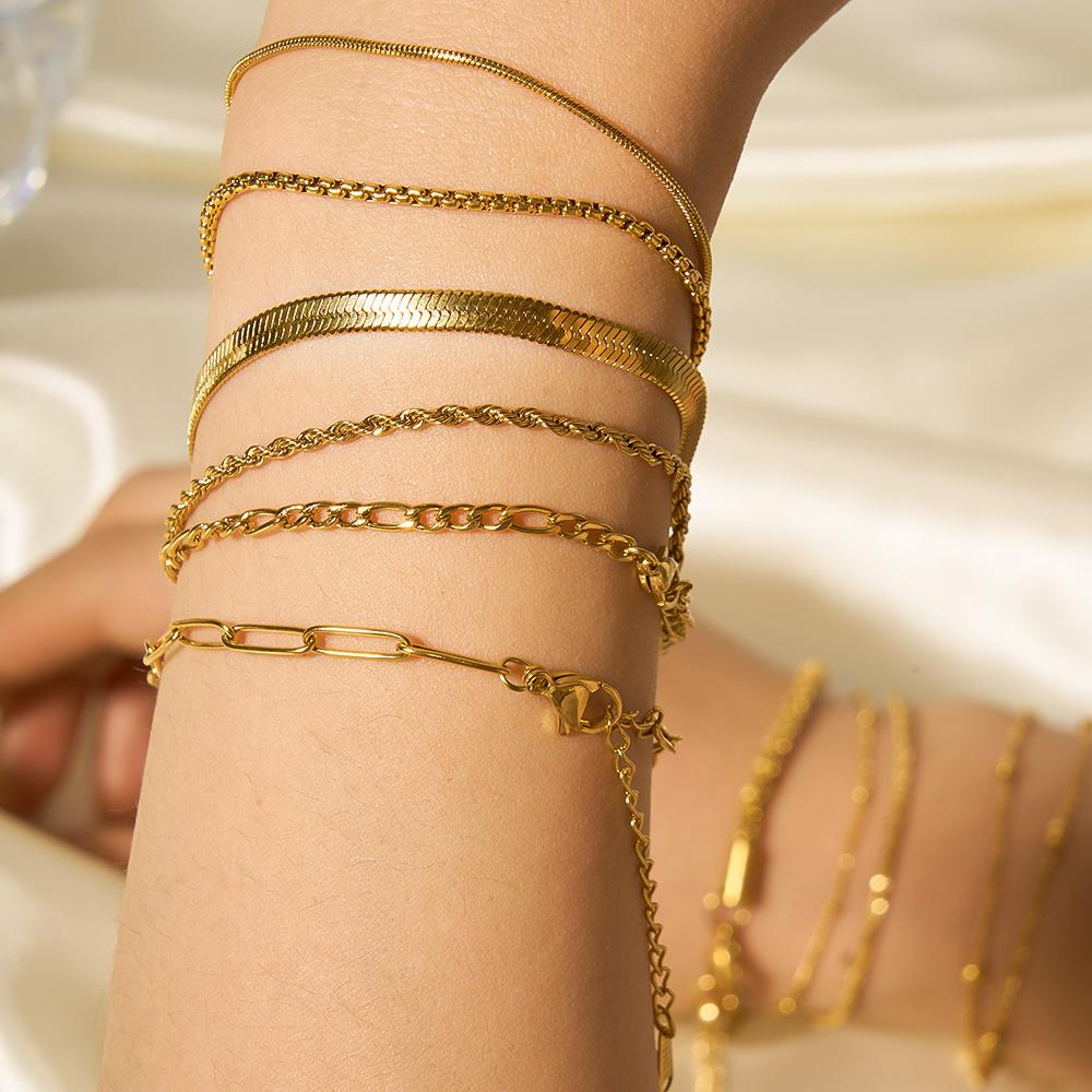 304 Stainless Steel Bracelet Jewelry Chain Cuban Chain Lip Chain Personalized DIY Accessories Jewelry Accessories Bracelet Chain