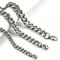 2025 New Glossy Hip Hop Cuban Chain Amazon Cross-Border Titanium Steel Cuban Chain Bracelet Stainless Steel Necklace Thick