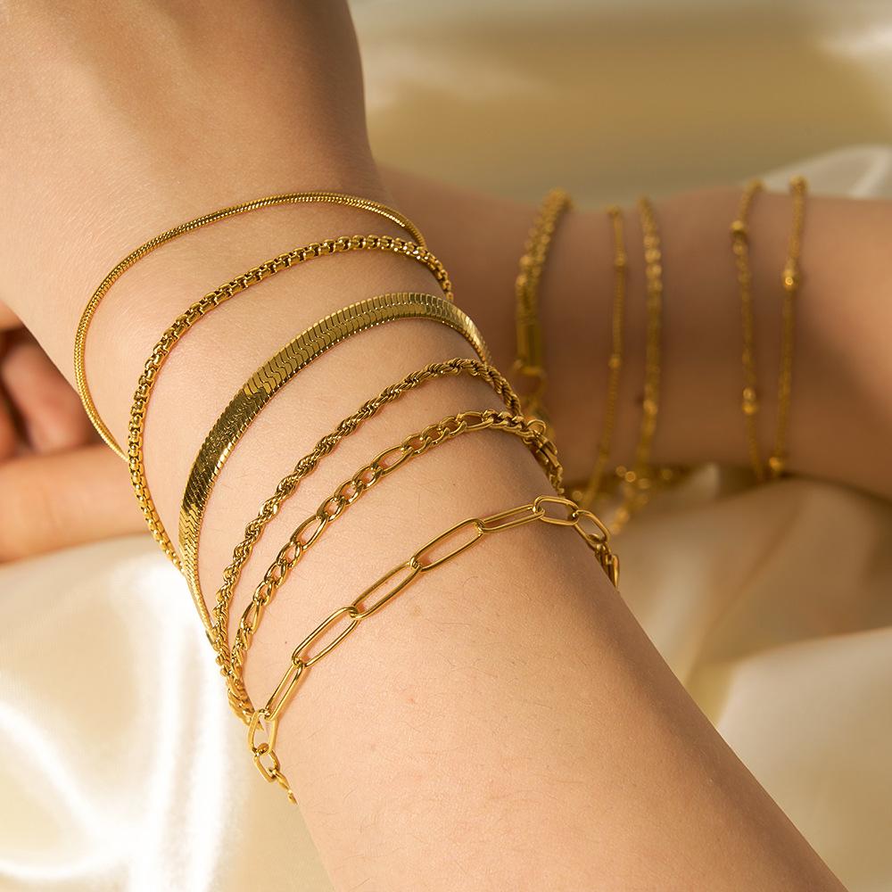 304 Stainless Steel Bracelet Jewelry Chain Cuban Chain Lip Chain Personalized DIY Accessories Jewelry Accessories Bracelet Chain