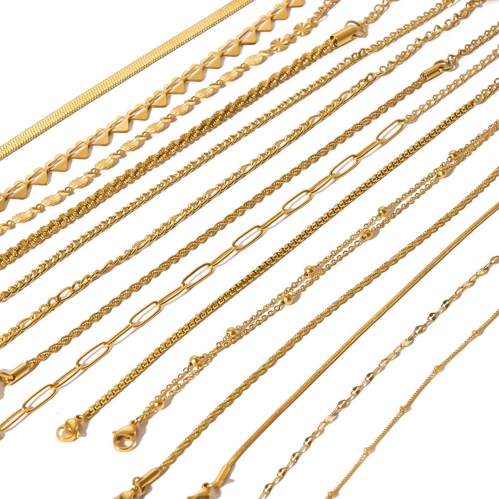 304 Stainless Steel Bracelet Jewelry Chain Cuban Chain Lip Chain Personalized DIY Accessories Jewelry Accessories Bracelet Chain