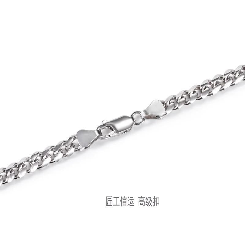 Dongguan Titanium Steel Jewelry Men's Necklace Cuban Chain Fashion Brand Simple All-Match High-Grade Fine Clavicle Chain Wholesale
