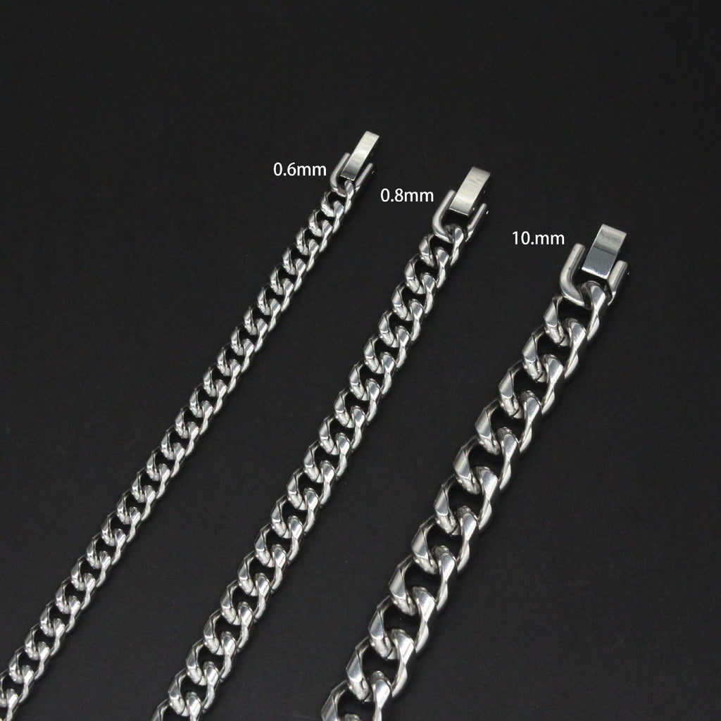Men's Necklace Titanium Steel Cuban Chain Dongguan Titanium Steel Jewelry Stainless Steel Gender-Free Jewelry Necklace Men's Titanium Steel Necklace