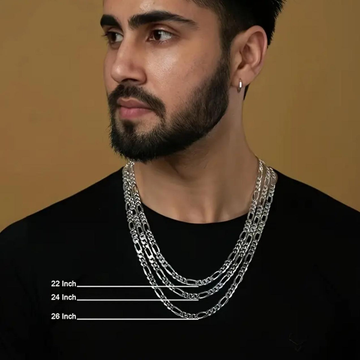 Cross-Border Temu Foreign Trade Hot Mining Cuban Chain Three Rooms One Electroplating 925 Necklace Men and Women Design Personality Flat Chain