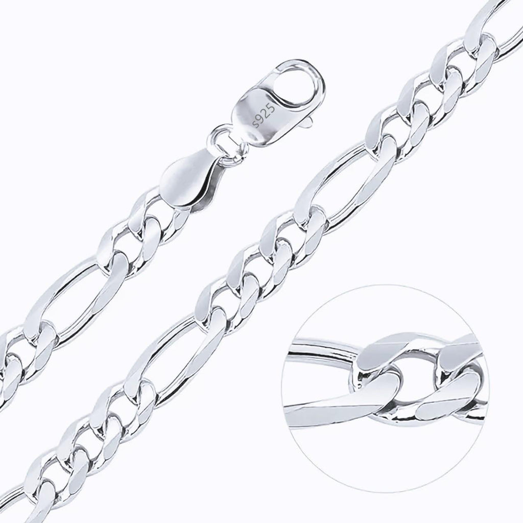 Cross-Border Temu Foreign Trade Hot Mining Cuban Chain Three Rooms One Electroplating 925 Necklace Men and Women Design Personality Flat Chain