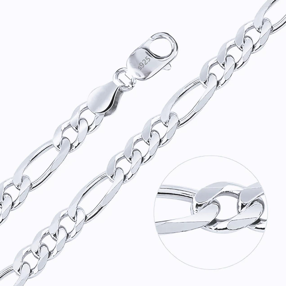 Cross-Border Temu Foreign Trade Hot Mining Cuban Chain Three Rooms One Electroplating 925 Necklace Men and Women Design Personality Flat Chain