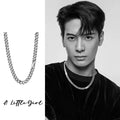 WANG Jiaer's Same Cuban Necklace Men's All-Match Trendy High-Grade Titanium Steel Couple's Non-Fading Necklace Accessories