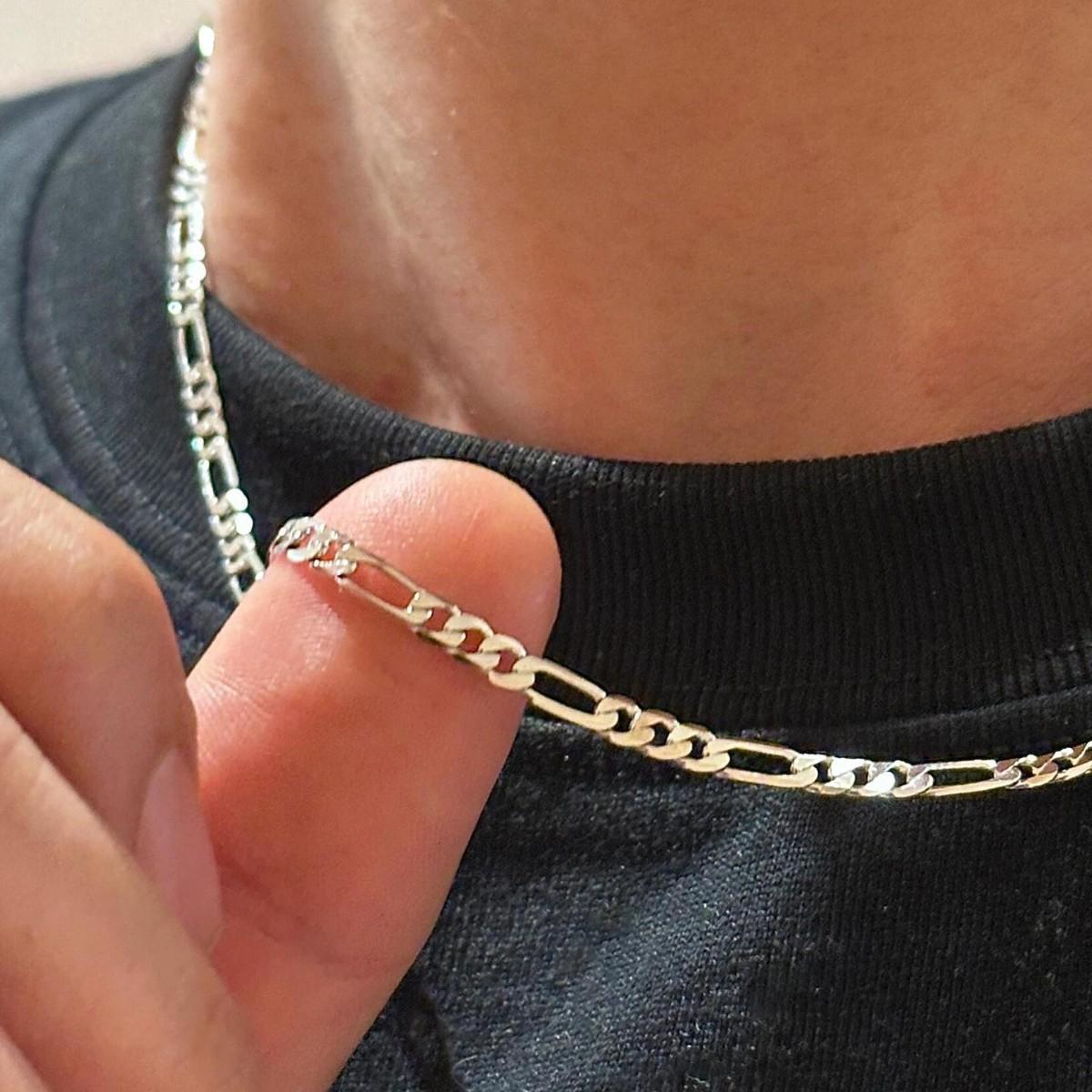 Stainless Steel Cuban Chain Necklace Men's Fashion Trendy Titanium Steel Jewelry Cross-Border Trendy All-Match 3 1nk Figaro Chain