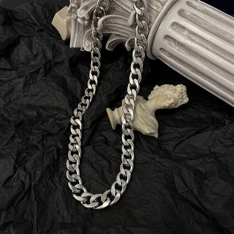 Titanium Steel Non-Fading Necklace Fashion Hip Hop Men's Cuban Chain Personality All-Match Stainless Steel Chain Cold Style Jewelry