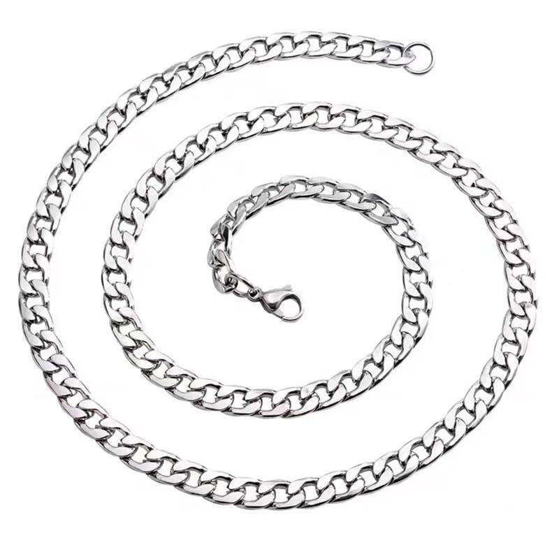 Titanium Steel Non-Fading Necklace Fashion Hip Hop Men's Cuban Chain Personality All-Match Stainless Steel Chain Cold Style Jewelry