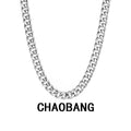 Titanium Steel Necklace Non-Fading Cuban Chain Waterproof Sweat-Proof Non-Fading Accessories Niche Personalized Design High-Grade Jewelry
