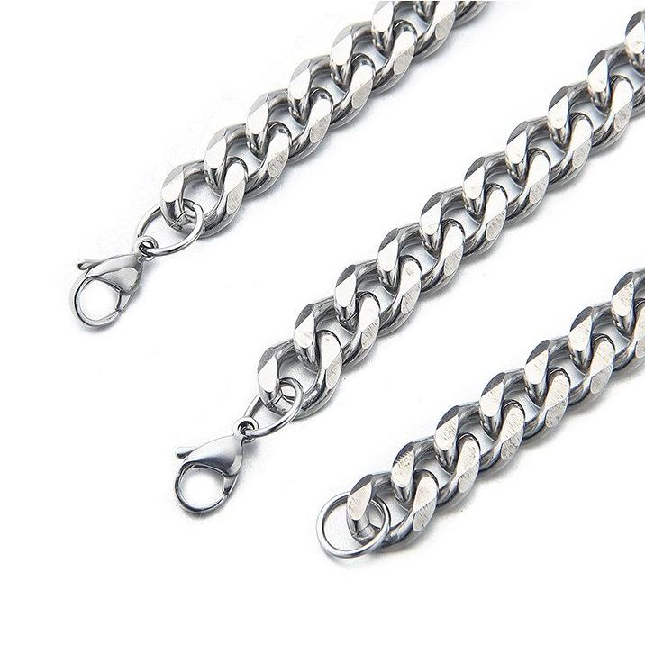 Titanium Steel Necklace Non-Fading Cuban Chain Waterproof Sweat-Proof Non-Fading Accessories Niche Personalized Design High-Grade Jewelry