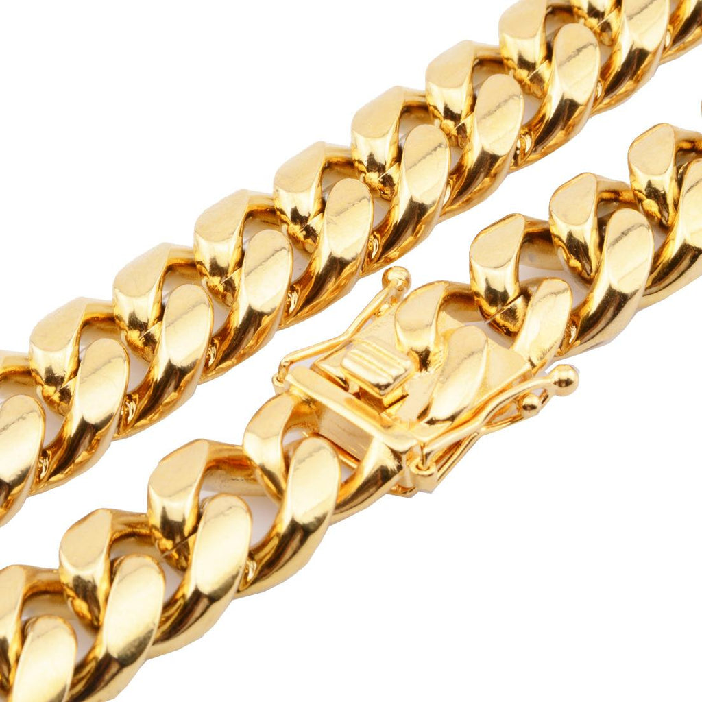 Amazon Wish AliExpress EBay Men's Hip Hop Necklace Cuban Chain Faucet Buckle Necklace Stainless Steel Jmlt