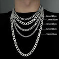 Titanium Steel Cuban Chain Hip Hop Stainless Steel NK Thick Chain Necklace Trendy Male and Female Hiphop Accessories Plain Chain without Pendant