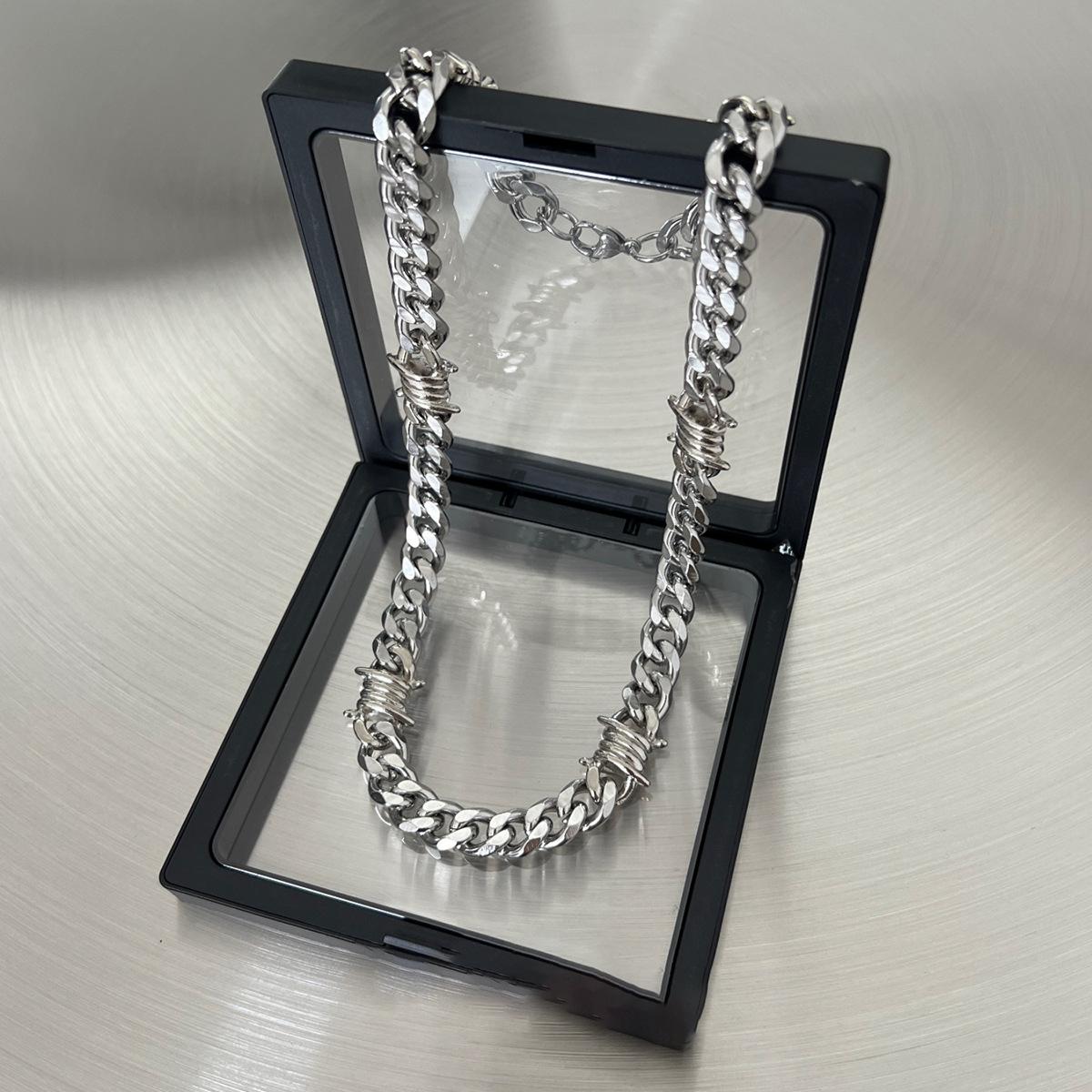 American Thorn Necklace Men's Fashionable Cuban Chain Hiphop Hip Hop Necklace Niche Design High-Grade Clavicle Chain Men