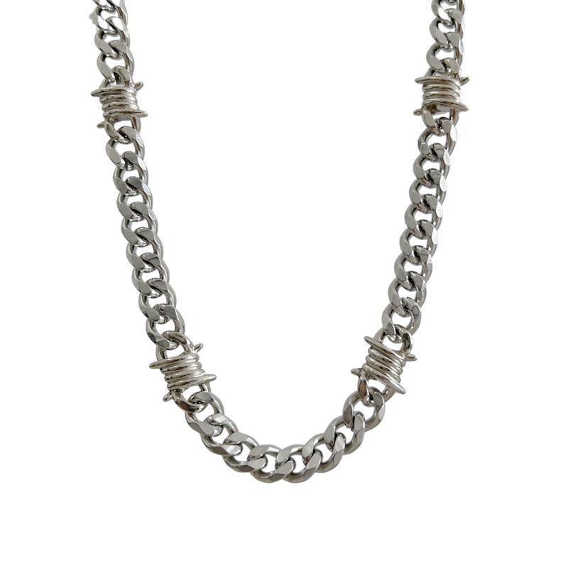 American Thorn Necklace Men's Fashionable Cuban Chain Hiphop Hip Hop Necklace Niche Design High-Grade Clavicle Chain Men