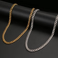 Hip Hop All-Match Cuban Chain European and American Fashion Titanium Steel Necklace Men's Sweater Chain Pendant Personality Trendy