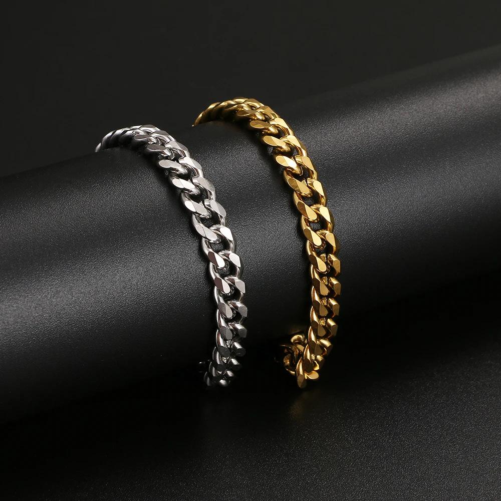Hip Hop All-Match Cuban Chain European and American Fashion Titanium Steel Necklace Men's Sweater Chain Pendant Personality Trendy