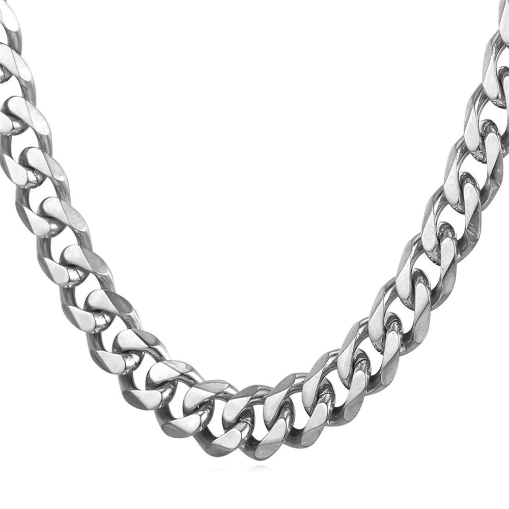 Hip Hop All-Match Cuban Chain European and American Fashion Titanium Steel Necklace Men's Sweater Chain Pendant Personality Trendy