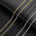 Factory Direct Sales 3/5mm Plain Chain Stainless Steel Cuban Chain Titanium Steel Fashion Hip Hop Necklace Men's Cross-Border Spot Wholesale