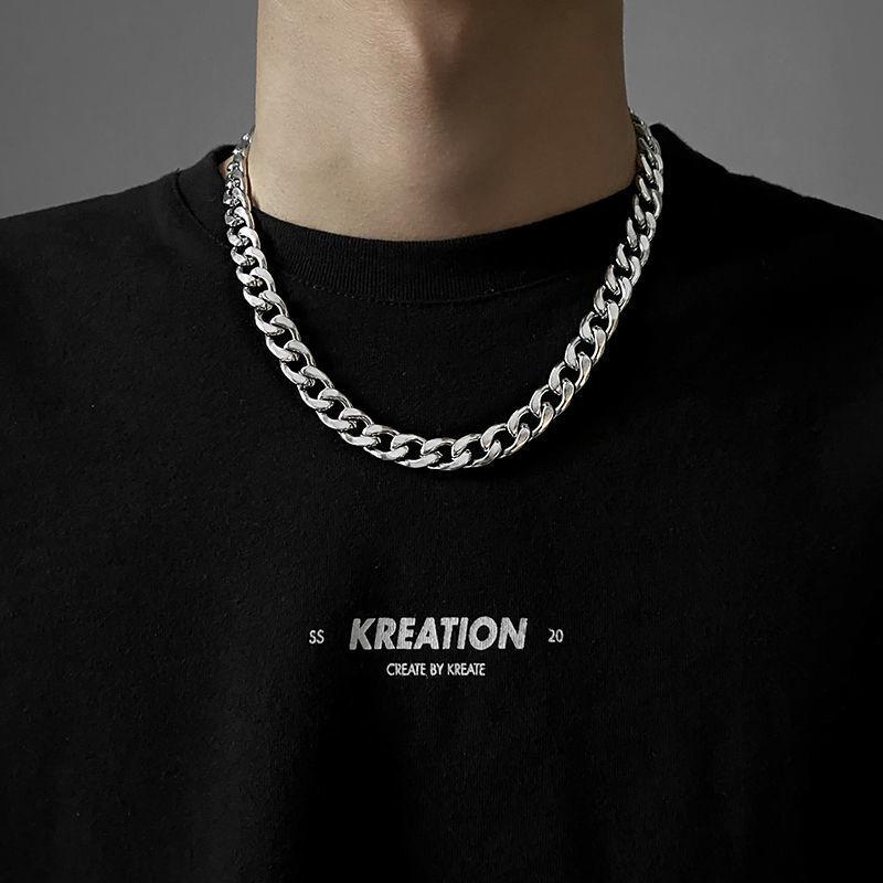 Thick Chain Cuban Chain Necklace Female Men's Fashion Ins European and American Street Hip Hop Sweater Chain Accessories