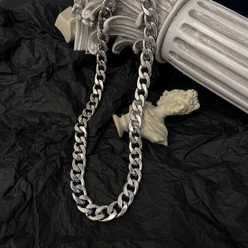 Thick Chain Cuban Chain Necklace Female Men's Fashion Ins European and American Street Hip Hop Sweater Chain Accessories