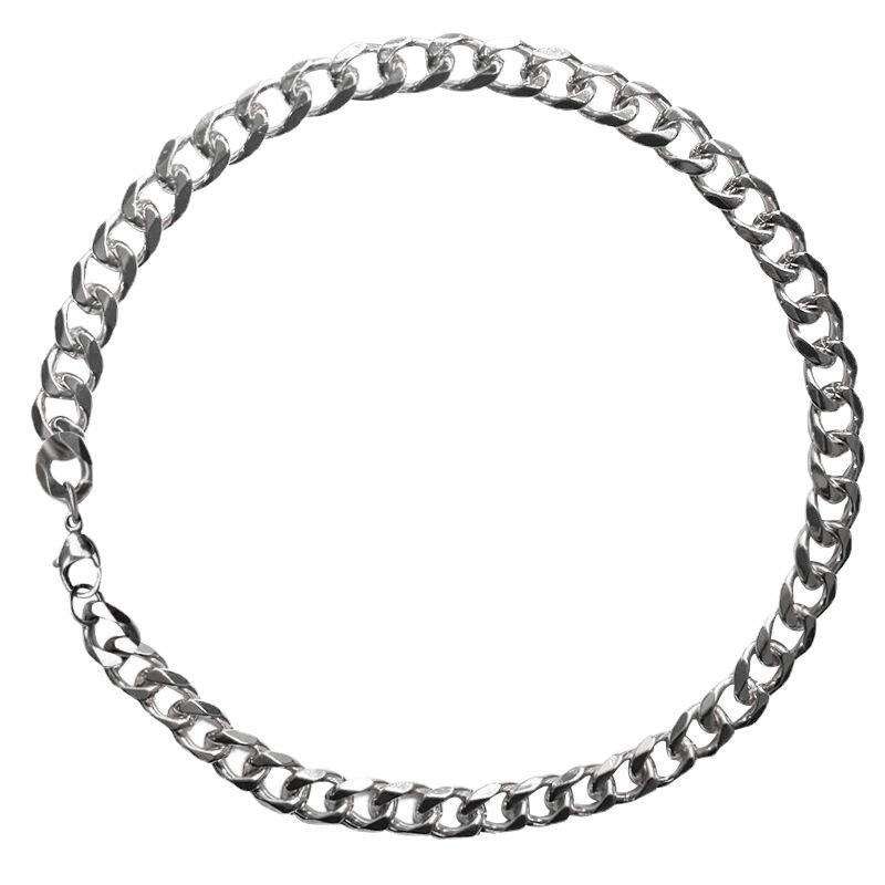INS Cuban Necklace for Men and Women Trendy Street Simple All-Match Titanium Steel Clavicle Chain Thick Cross-Border Exclusive for Spring and Summer Fashion