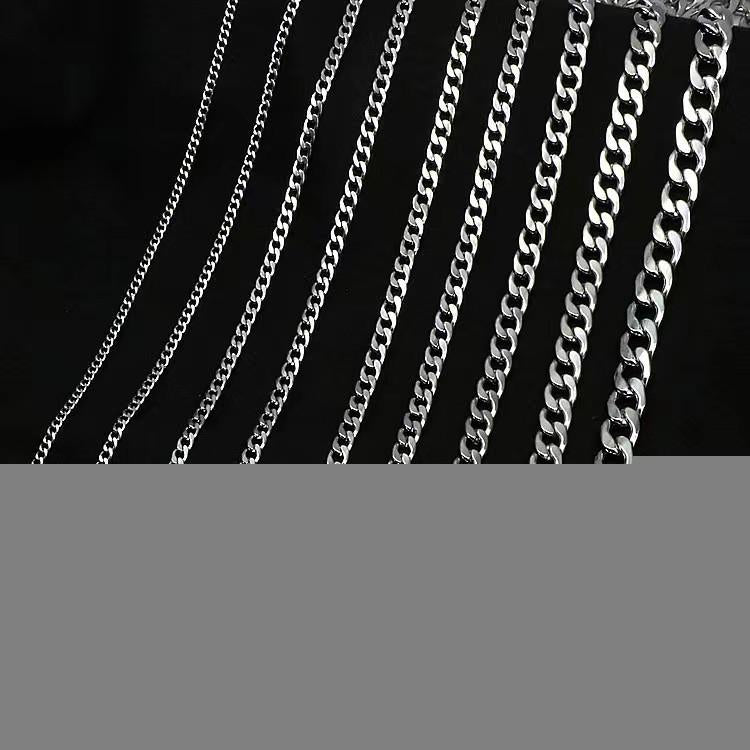 Stainless Steel Titanium Steel NK Chain Titanium Steel Cuban Chain All-Match Hip Hop Jewelry European and American Hip Hop DIY Cuban Necklace