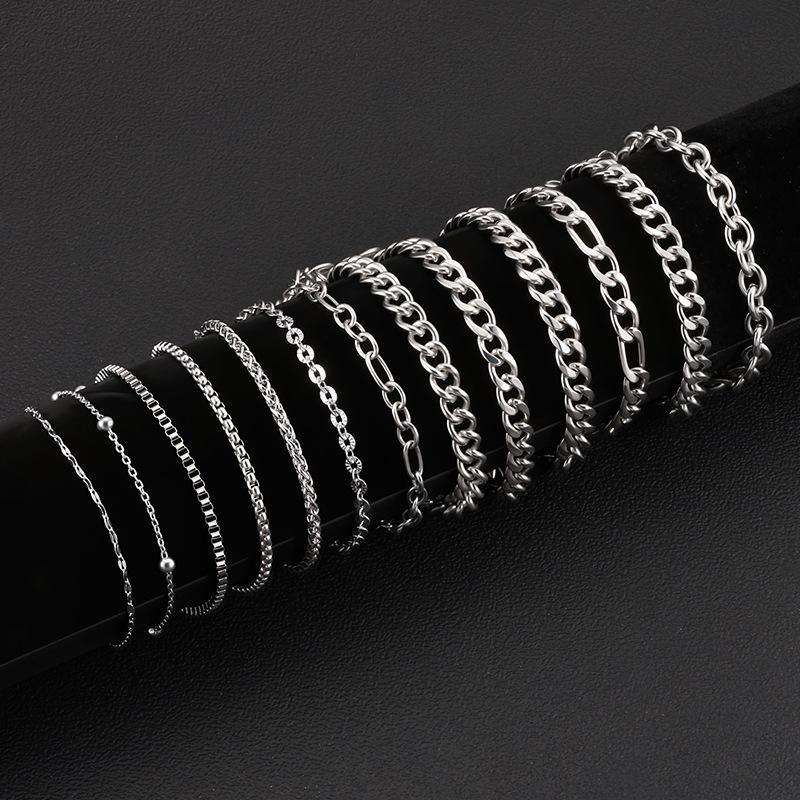Spot Supply Multiple Sizes Titanium Steel Necklace Cuban Chain Bone Chain Clavicle Chain Stainless Steel Hip Hop Chain Jewelry Wholesale