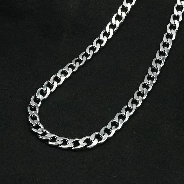 Stainless Steel Titanium Steel NK Chain Titanium Steel Cuban Chain All-Match Hip Hop Jewelry European and American Hip Hop DIY Cuban Necklace